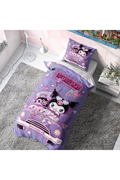 Kuromi Temalı Mor Nevresim Takımı (Çarşafsız)