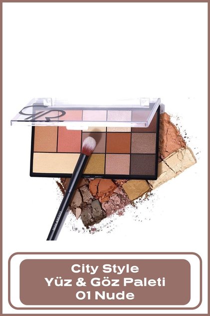 City Style Face&Eye Palette - 01 Warm Nude - Yüz&Göz Paleti / Bronzlaştırıcı&Aydınlatıcı&Allık&Göz Farı