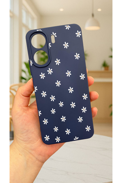 Redmi 13C Compatible Mini Daisy Pattern Launch Camera Protected Soft Silicone Rubber Case
