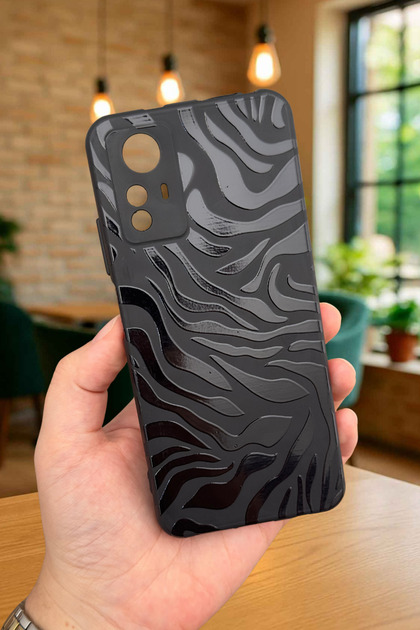 Redmi Note 12S - Zebra Patterned Silicone Shock-Absorbing Classic Protective Rubber Case