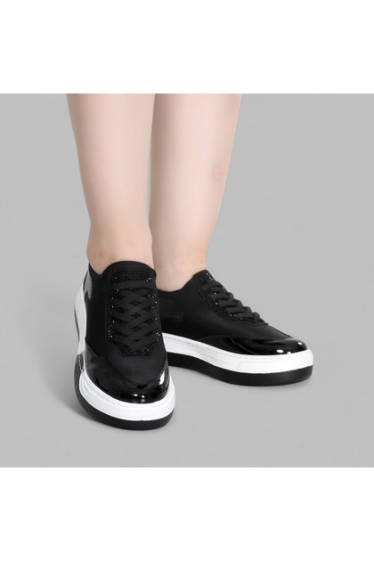 Women's High Sole Lace-Up Slip-On Casual Sports Shoes Daily Sneakers