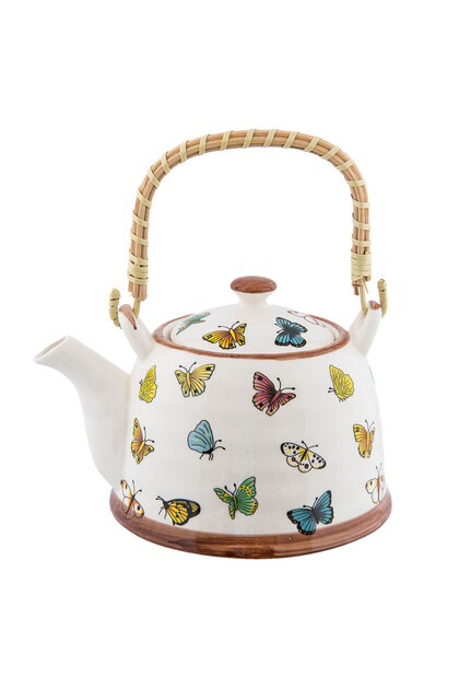 Ceainic cu infuzor ceramica Fluturasi 18x14x12 cm, 700 ml