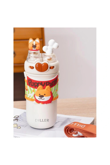 Vagonli̇fe Stainless Steel Double Lided Bottle/Thermos With/Without Straw D9239 520ml Se