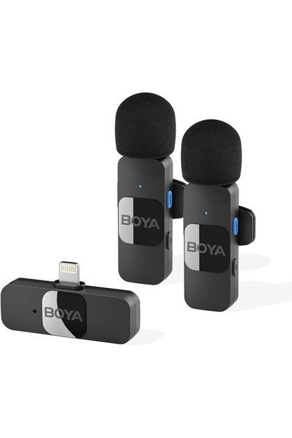 iPhone Dual Microphone, BY-V2 Wireless Lavalier Microphone for iPad - Professional Video Record