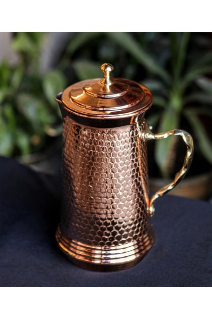BAKIR PETEKLİ KAPAKLI SÜRAHİ