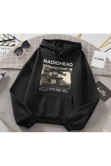 Radiohead Printed Oversize Unisex Hooded Sweatshirt
