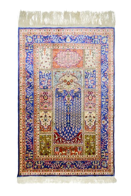 Saf İpekten El Dokuma Namazlık Kayseri Halısı 78x116 cm (0.90 m²)