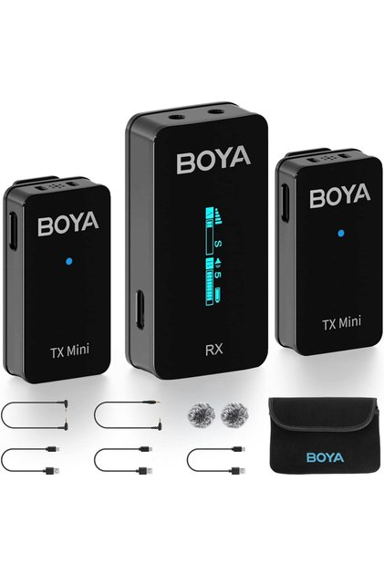 BY-XM6-S2 Mini OLED Wireless Lavalier Microphone