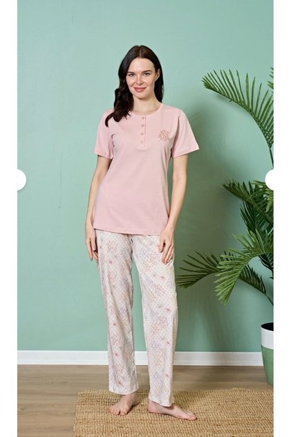 Anti-Wrinkle Fabric Short Sleeve Plus Size Women's Pajama Set