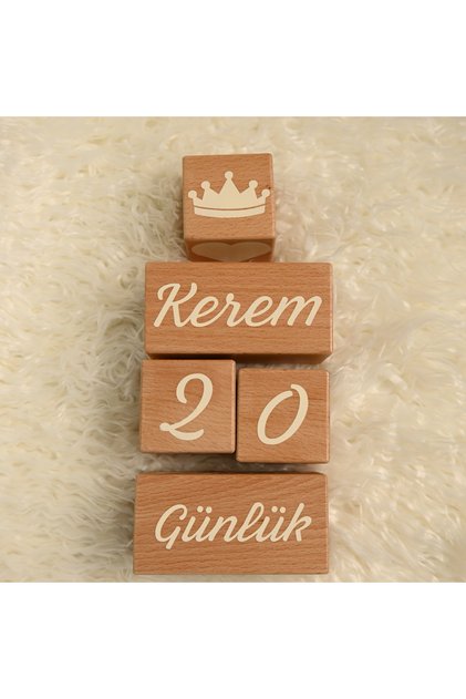 Wooden Memory Cube Photo Shoot Decor Colorful