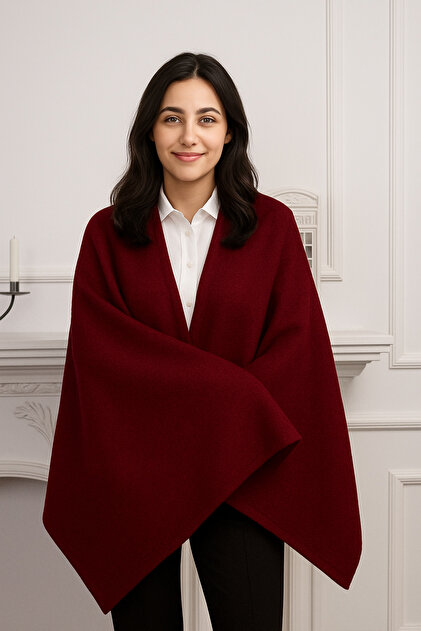 Claret Red Fleece Shawl Scarf Shoulder Shawl CAFE, RESTAURANT, HOTEL SHAL