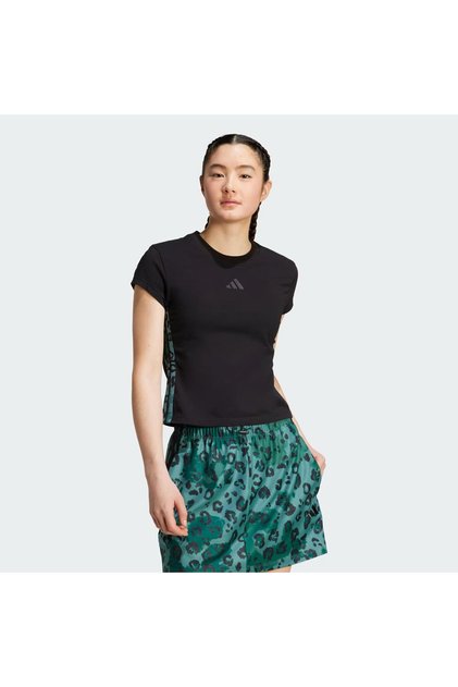 Animal Print 3-Stripes Kadın Tişört