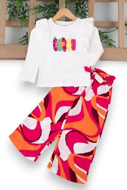 Girl's 2-3-4-5-6 Years Old, Seasonal Tiril Tiril Woven Pants and Blouse Stylish Set