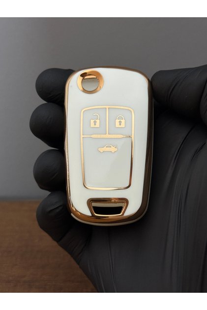 Opel Astra J, Insignia, Vauxhall, Chevrolet Cruze 3 Buttons Silicone Remote Case Cover - White Color