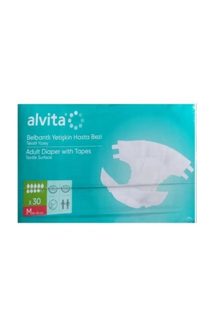 Textile Surface Waistband Patient Diapers Medium 30 Pcs