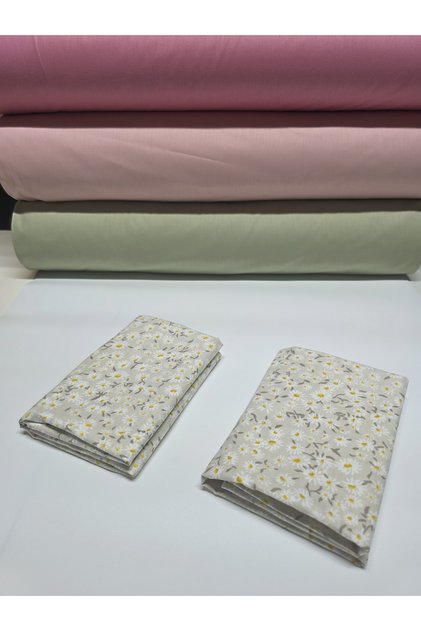 100% Patterned Fabric Ranforce Covered Pillowcase --50X70Cm--2 Pieces (1 Pair)