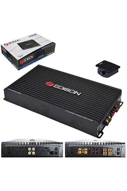 Edison ED-2000.4AB Oto Anfi Stereo 4X200 Watt 4 Kanal Bass Kontrol