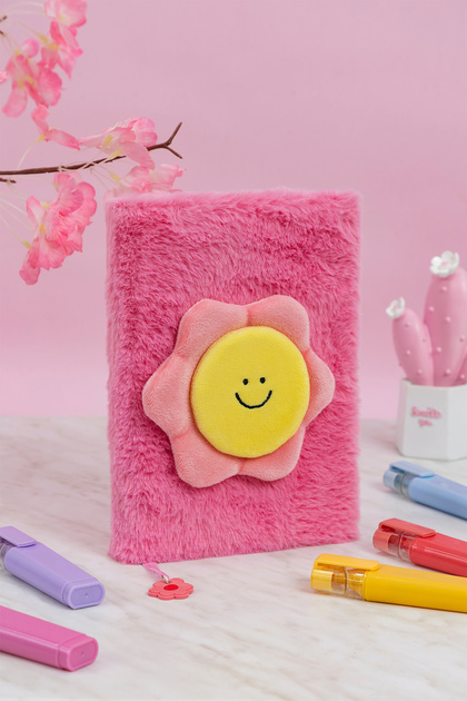 Pelüş ve Eğlenceli Defter - Çiçek Figürlü