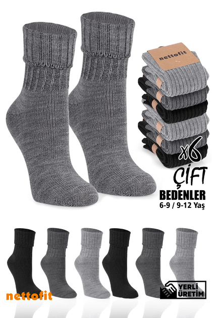 6 Pairs Winter Girls' Socks Thermal and Woolen for Home and Boots