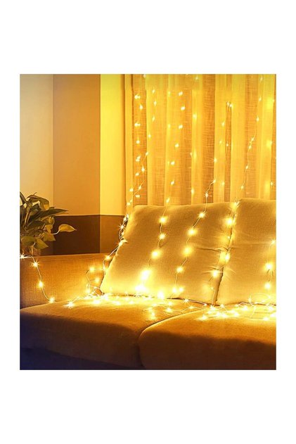 Instalație de Crăciun, 3m x 3m, 300 LED-uri, alb cald, USB și telecomandă cu 8 funcții,