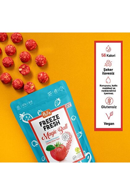 Pol's Freeze Fresh Dondurularak Kurutulmuş Magic Ball Çilekli Elma