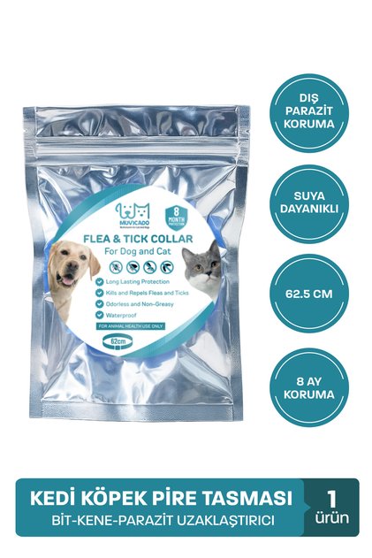 Köpek Pire Tasması Bit Pire Kene Dış Parazit Önleyici Ayarlanabilir Doğal Tasma 62 cm Kedi Tasması