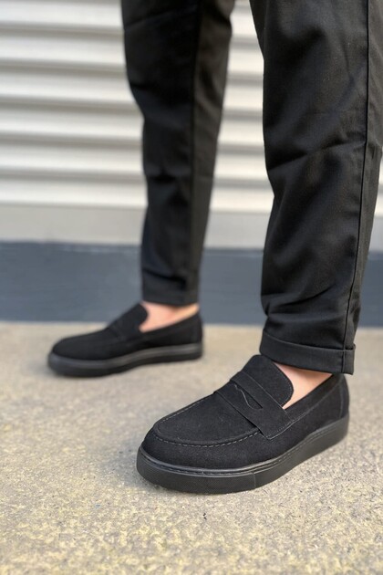 Jy180 Estilo X Laceless Suede Men's Casual Sports Classic Shoes Sst - Black