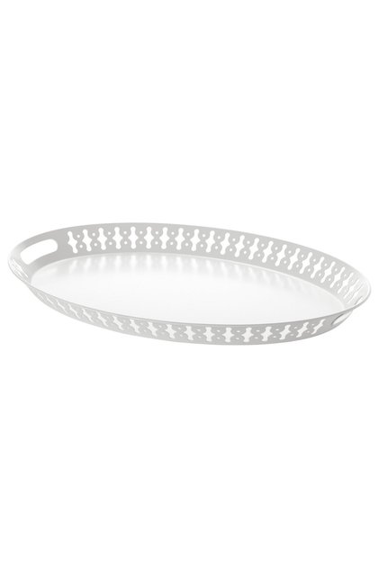 ROMANTISK Tray, white, 52 x 39 cm