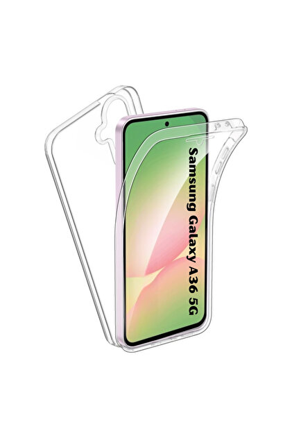 Husă cu protecție 360°, față+spate compatibilă cu Galaxy A36 5G, transparentă, protecție completă