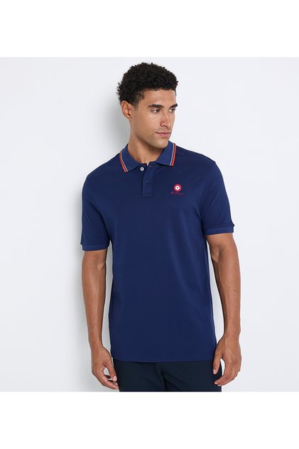 Men's Blue Pique Polo