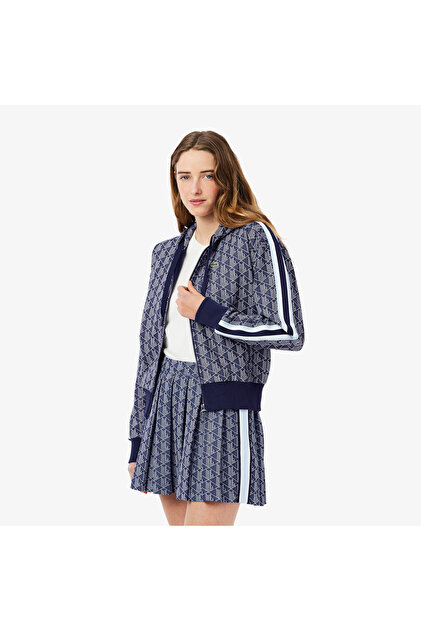 Regular Fit Monogram Kadın Lacivert Sweatshirt
