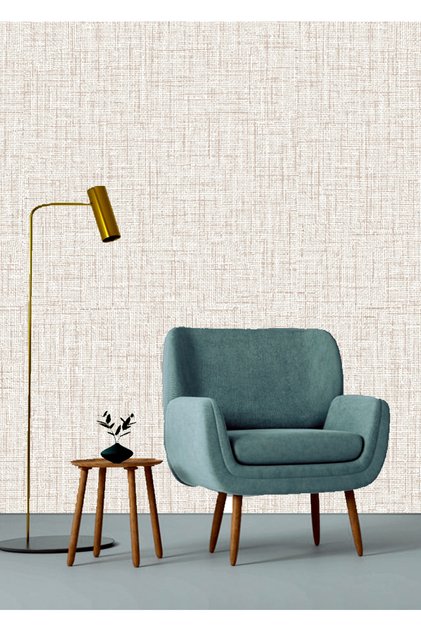 Tekstil Serisi Keten Kumaş Görünümlü Soft 5.2m² Duvar Kağıdı