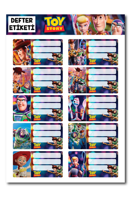 ca kay bu Toy Story Defter Etiketi – 10 Adet Çıkartma Sticker Seti