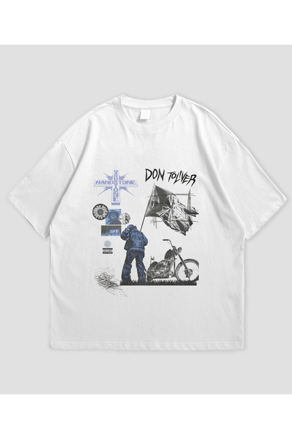Don Toliver Hardstone Psycho Printed White Oversize T-Shirt Unisex 100% Cotton Crew Neck T-Shirt