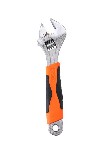 Adjustable Wrench 8" - Heavy-Duty Steel Spanner with Rubber Grip and Hanging Hole
