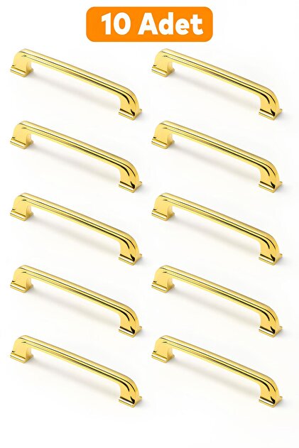 Alperen (10 Adet) 160 Mm Gold Altın Metal Mobilya Mutfak Dolabı Çekmece Dolap Kulbu Kulpu Kulpları