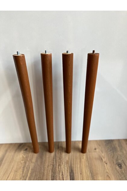 HAMADEX 49 cm Açık Meşe, Konik Ayak Ahşap Masa Ayağı , Sandalye