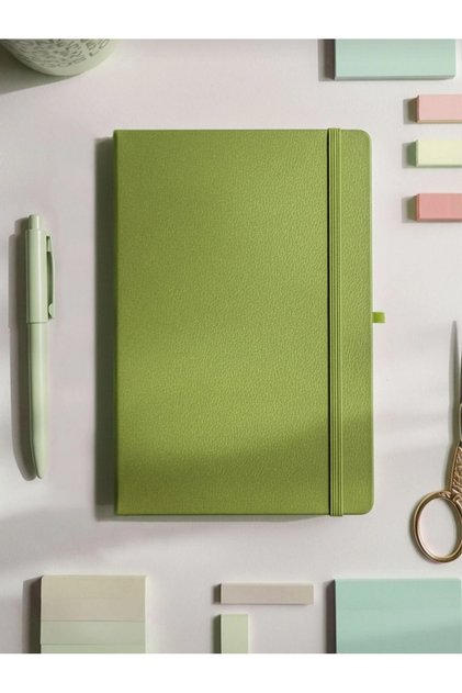 Fabric Hard Cover Undated Notebook Elastic Pen Holder Ivory Inner Page 13X21 cm