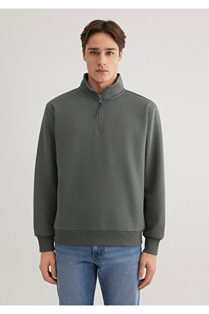 Mavi Yarı Fermuarlı Yeşil Basic Sweatshirt 0S10278-71598 - Fiyatı
