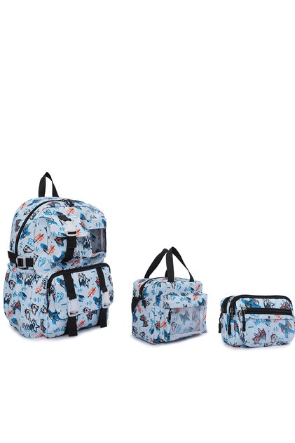 Winner Game Primary School Bag, Set of 3 Backpack, Thermal Lunch Bag, and Pencil Case