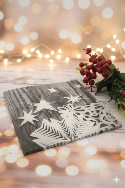 Star Detailed Paper Christmas Napkin 20 Pieces