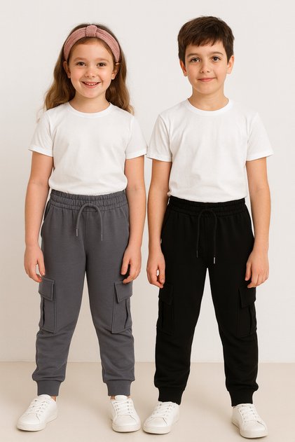 Unisex Kids Compact Commando 2-Piece Sweatpants with Pockets