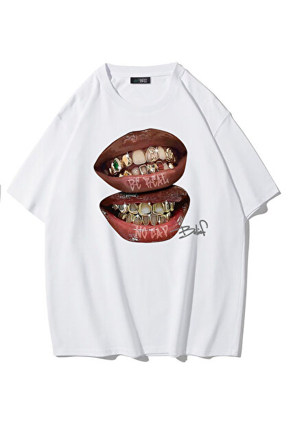 BRZ COLLECTION Be Real No Cap Grillz Tee T-shirt Beyaz - Fiyatı