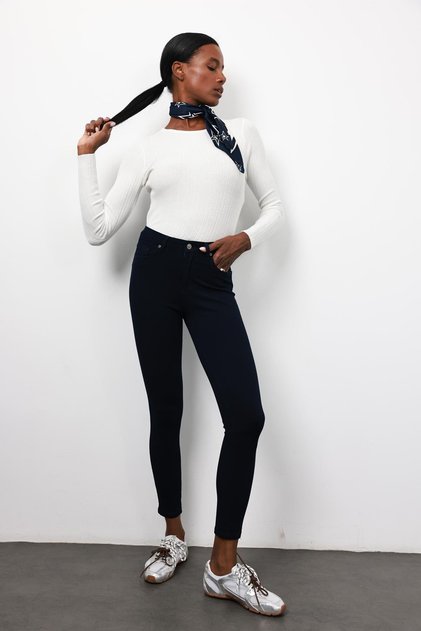 Navy Blue Imported Full Lycra Recovery Skinny Jean 7277