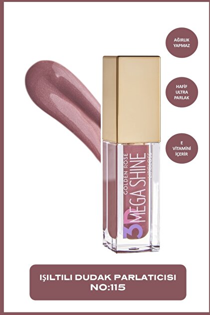 D・Cosmetics Golden Rose 3D Mega Shine Lipgloss - 115 Shimmer Sedefli Dudak