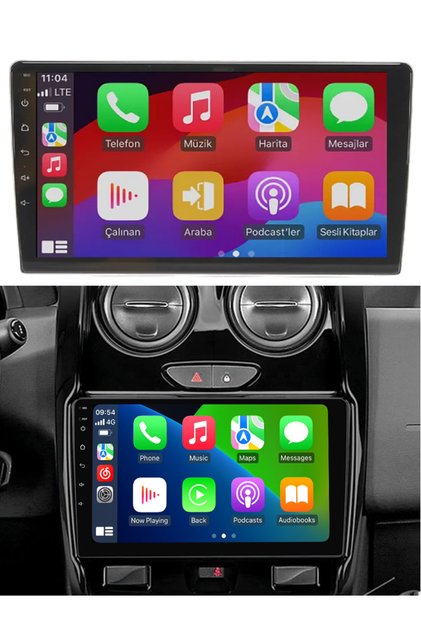 DACİA DUSTER 2014-2017 ANDROİD MULTİMEDYA 4GB RAM/64GB CARPLAY 9İNC IPS EKRAN PARK KAMERASI HEDİYE