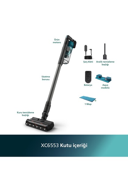 Philips 6000 Serisi Dikey Süpürge Islak Kuru Led Başlıklı - Fiyatı