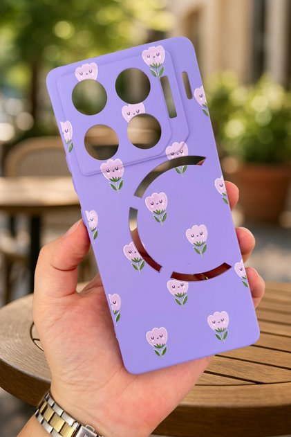 Infinix Gt 20 Pro- Mini Tulip Patterned Silicone Shock-Absorbing Classic Protective Rubber Case