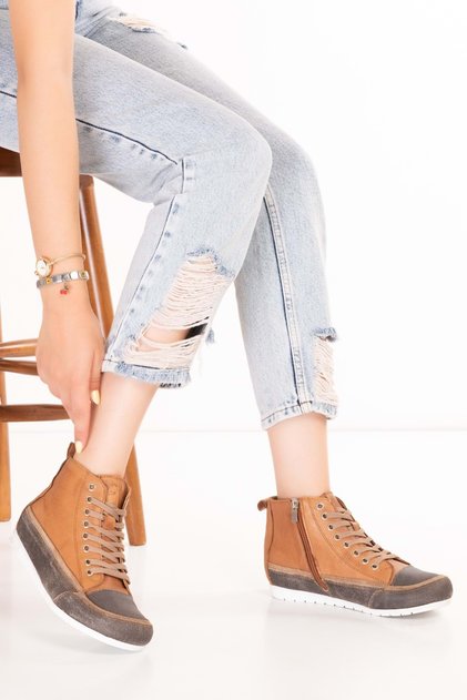 Genuine Leather Casual Lightweight Daily Boots Zenia Tan