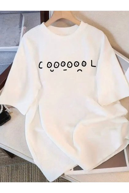 Cool Printed Oversize Unisex Women/Men's Crew Neck T-Shirt